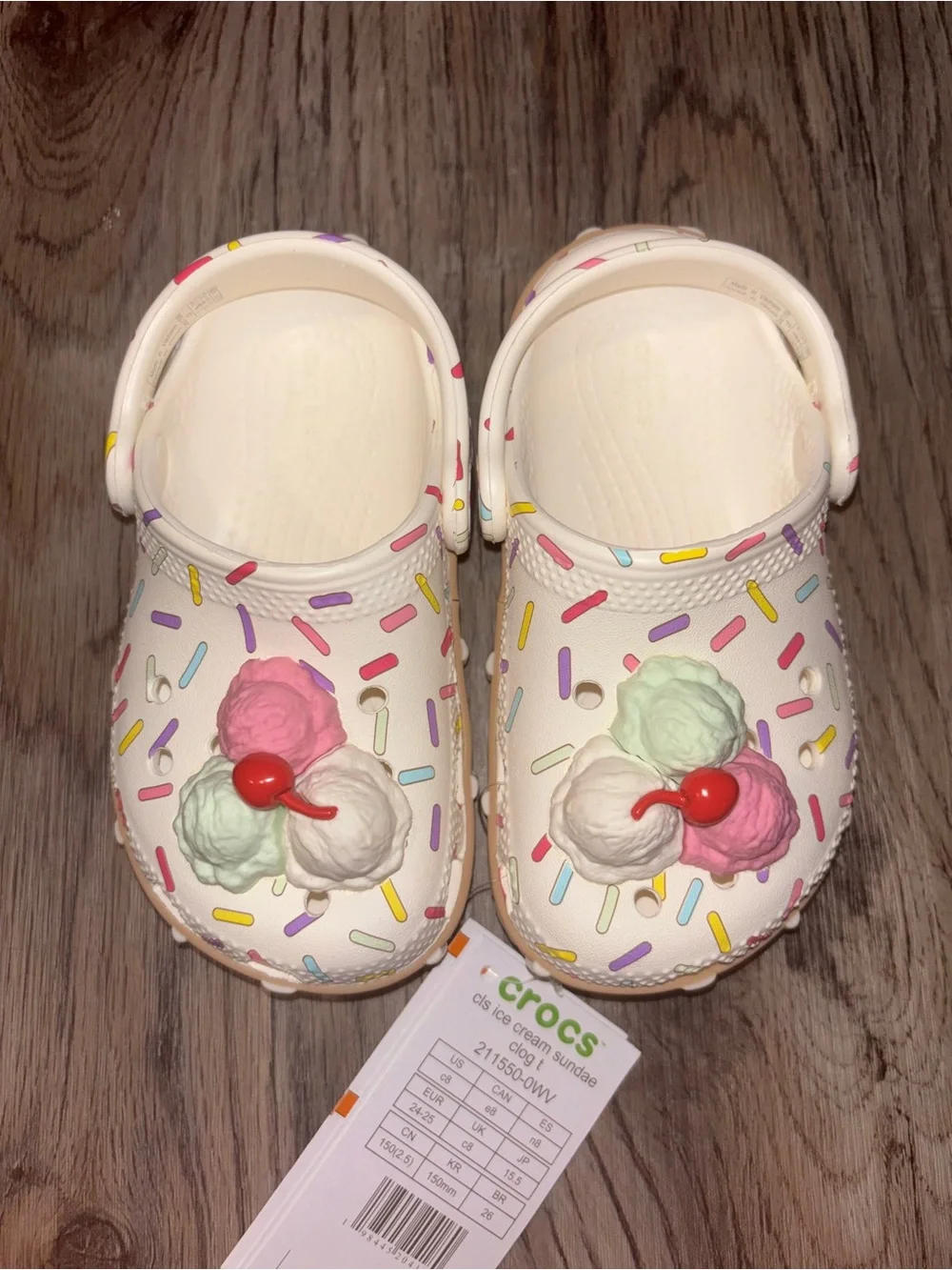 NEW Toddler Girl Ice Cream Crocs